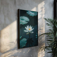 White Lotus Flower Poster