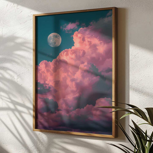 Moon In Clouds Poster