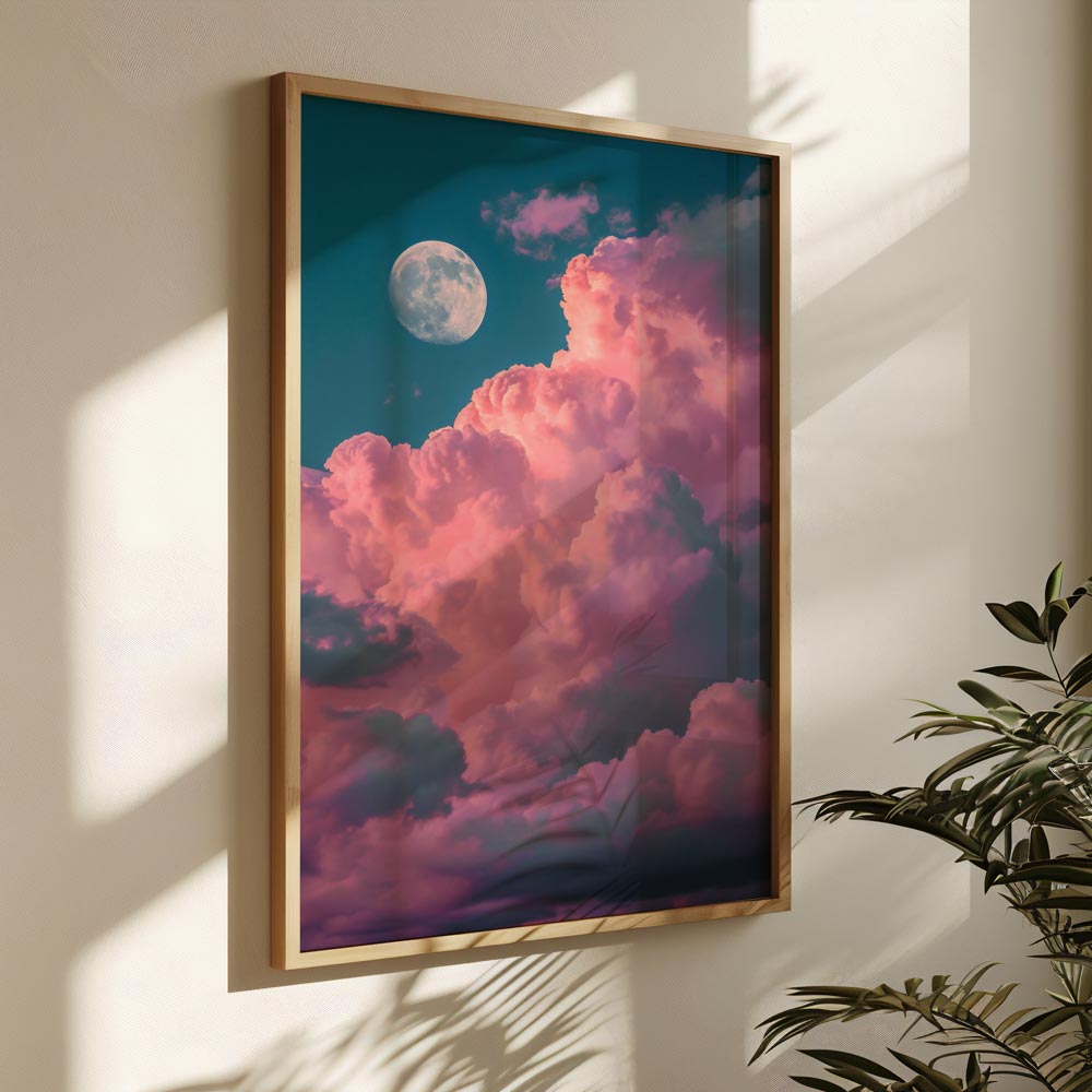 Moon In Clouds Poster