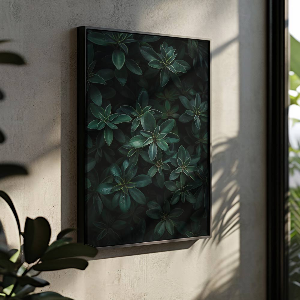 Dark Green Leaves Poster